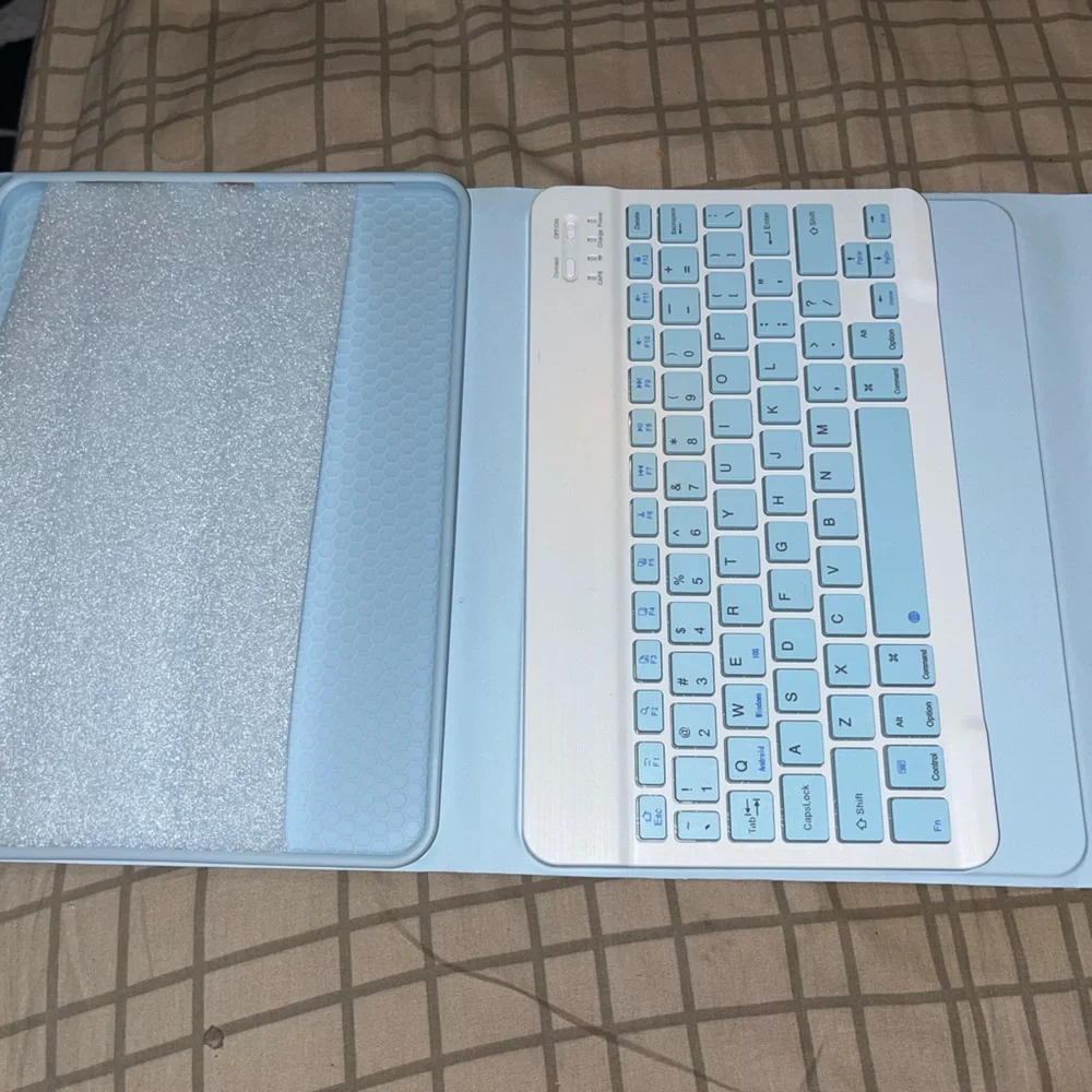 Light blue 11inch wireless keyboard leather case